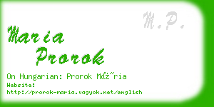 maria prorok business card